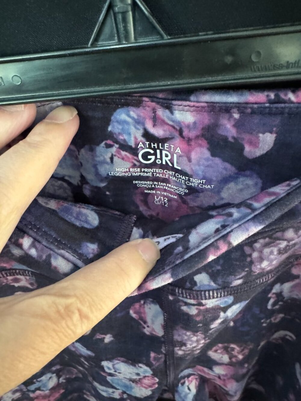 Athleta Girl purple/blue flower pattern leggings - Picture 5 of 6